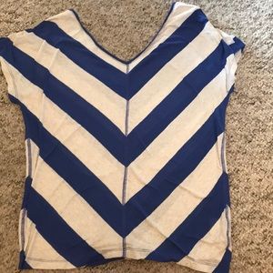 Striped V Neck Tee